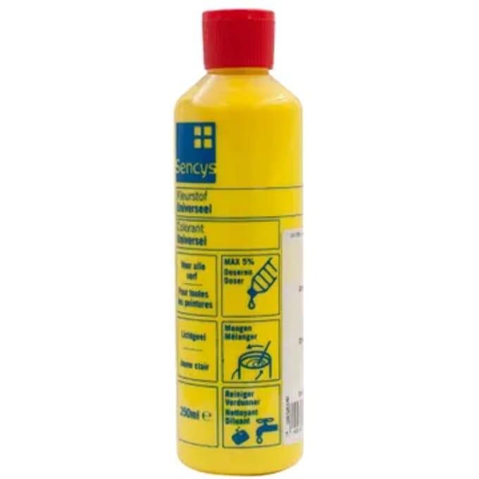 Sencys Universele Verfkleurstof Lichtgeel 250ml