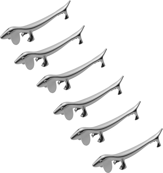 Set van 6 eetstokjes - schattig teckel design - robuuste zinklegering