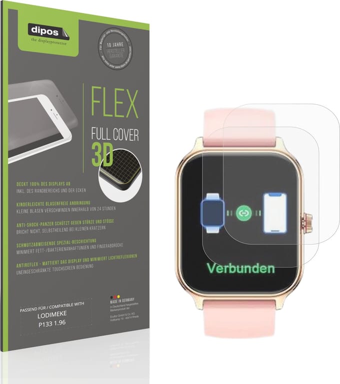 dipos FLEX – 2x Matte Screenprotector geschikt voor LODIMEKE P133 1.96 | Volledige Schermbescherming | Case-Friendly