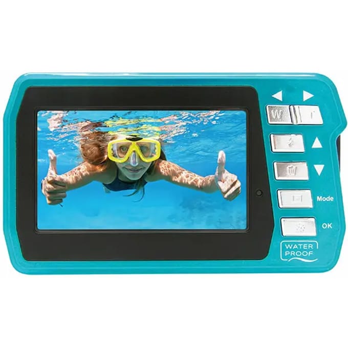 Aquapix W3048-I Edge Iceblue Digitale camera 48 Mpix Ice, Blue Onderwatercamera, Frontdisplay