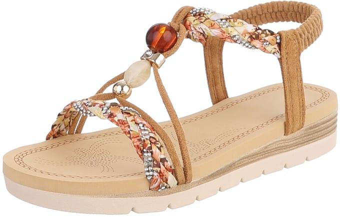 Dames slipper met gespen en pareldetail Mt:36