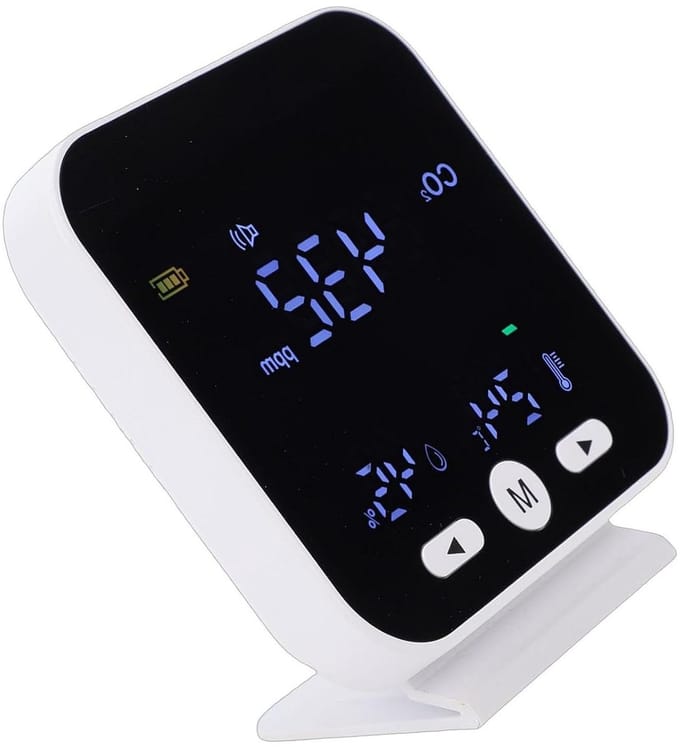 CO2 Detector - Luchtkwaliteitmeter CO2 - Luchtkwaliteit Meten - NDIR Sensor - 12 x 11 x 7 cm - Wit