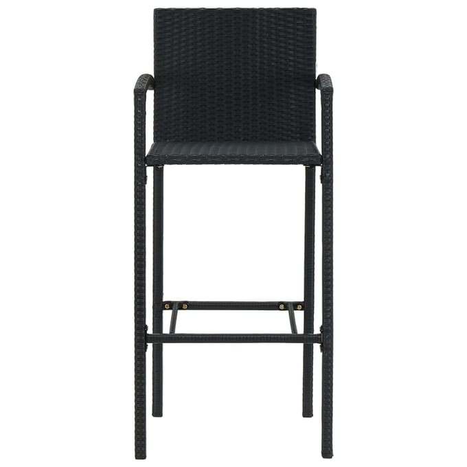 vidaXL - Barkrukken - 4 - st - poly - rattan - zwart