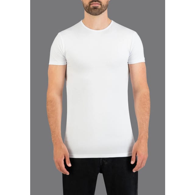 Slater  T-shirts Wit 6500 Stretch 2-pack O-neck White