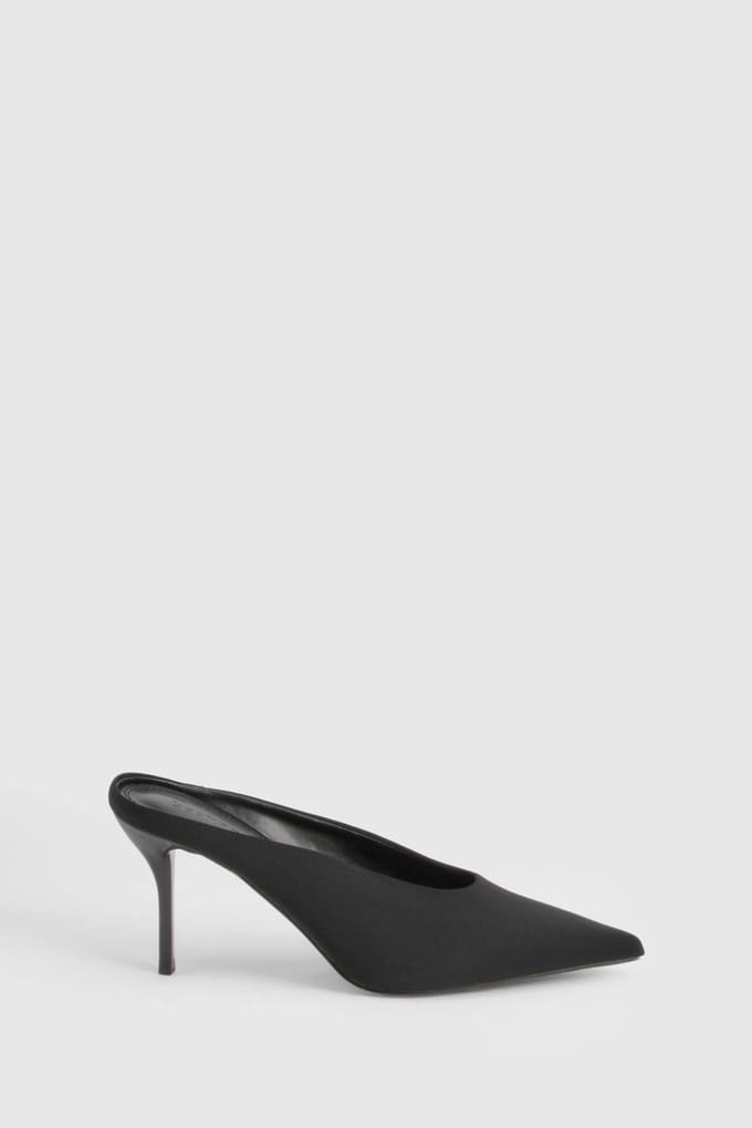 boohoo Dames Pointed Mule Court Shoes | Black | Maat: 3
