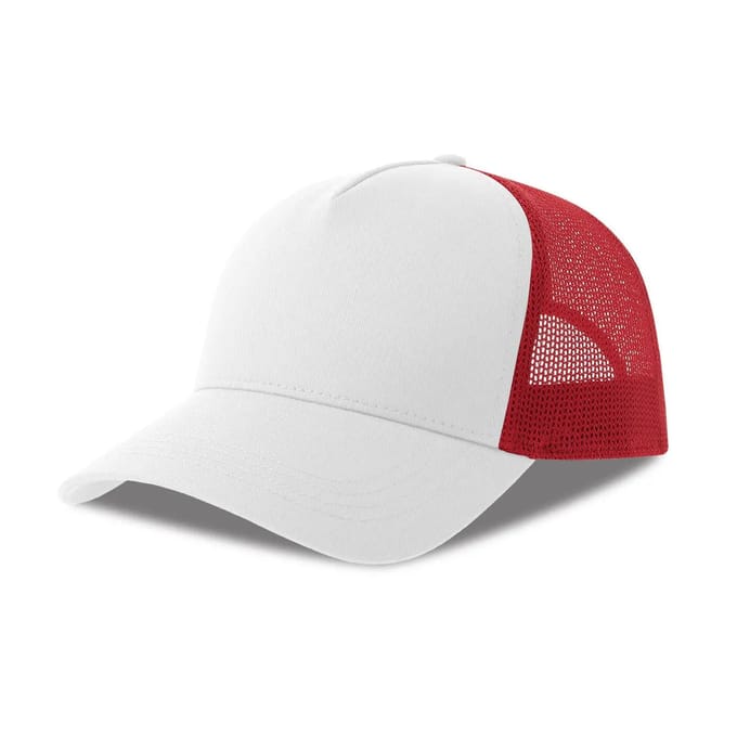 Atlantis Headwear Rapper Cotton-S Cap AT535 - White/Red - One size