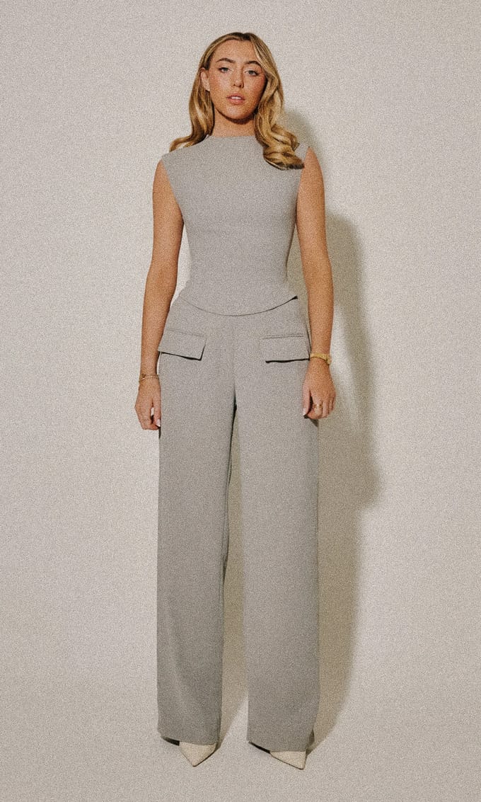 Odd Muse Wide Leg Trousers Grey Maat: M REG | Pantalons Outlet | Dames | Grijs