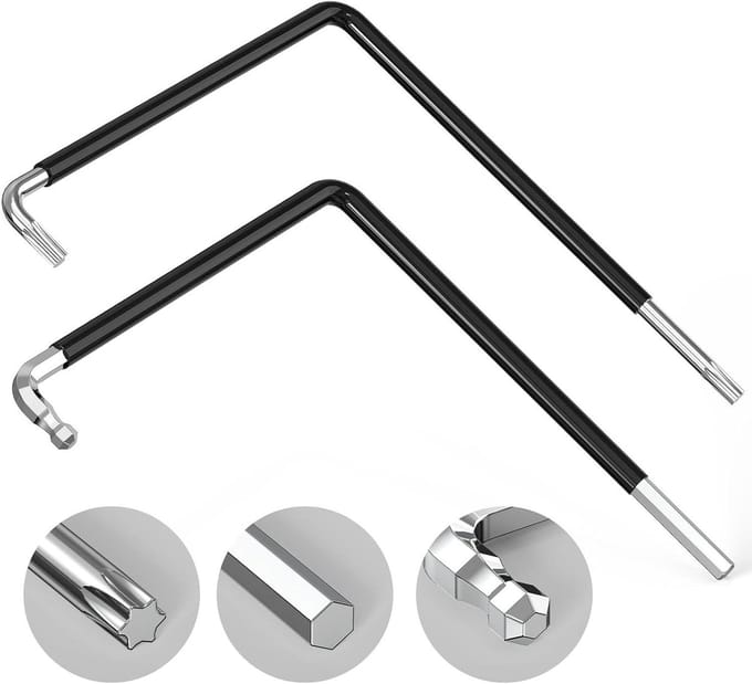 Verstelgereedschap Set - Raam Tool - Precisie Afstelling - Hexagon en Torx - 4 mm - Zwart