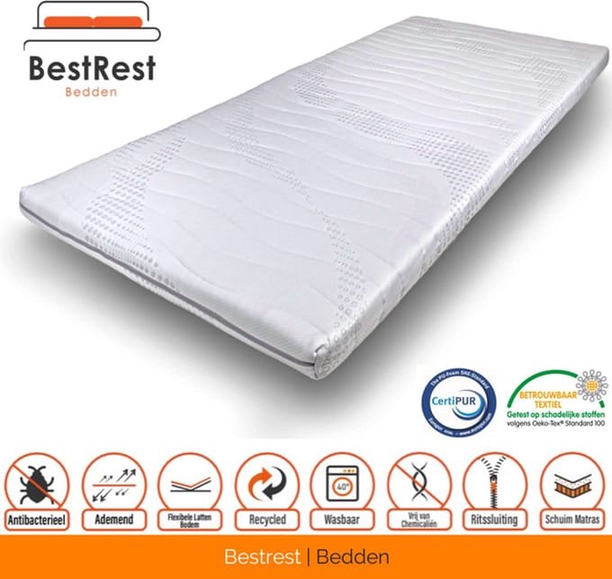 Topdekmatras Cooltouch - Topper Koudschuim - HR - Ca. 7 cm dik - 170x200cm