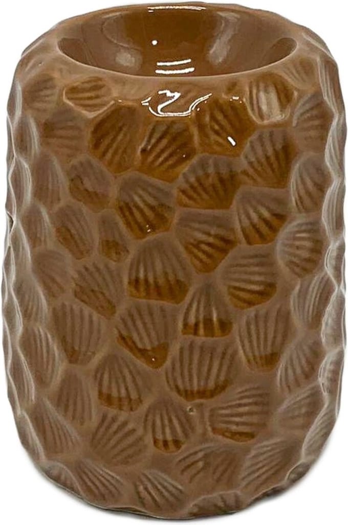 HomeBound by KY | Aardewerk brander Honeycomb walnut | 9,5x9,5x11,8cm | brander aardewerk walnut honeycomb