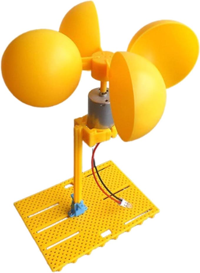 Windturbine Bouwpakket - Energie Experiment - Educatief Leren - Stille Rotor - 18 cm Hoog - Wit