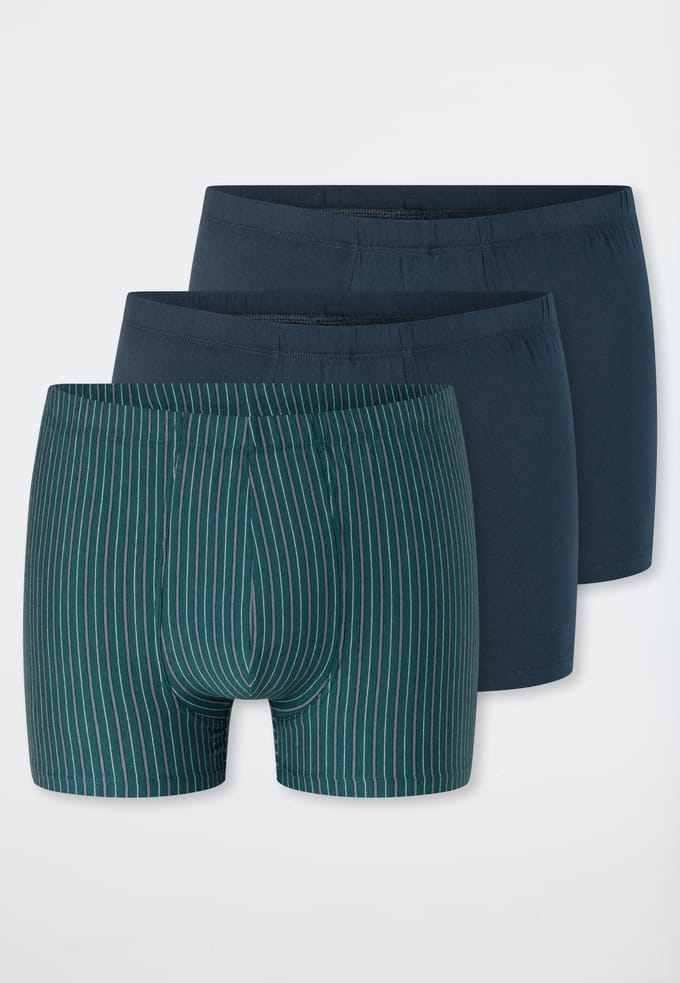 Schiesser 3PACK Shorts - 95/5 Essentials Onderbroek - blauw, groenblauw