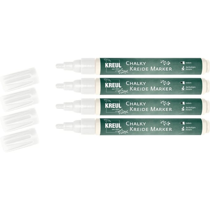 KREUL Krijt krijt Marker Witte Set van 4