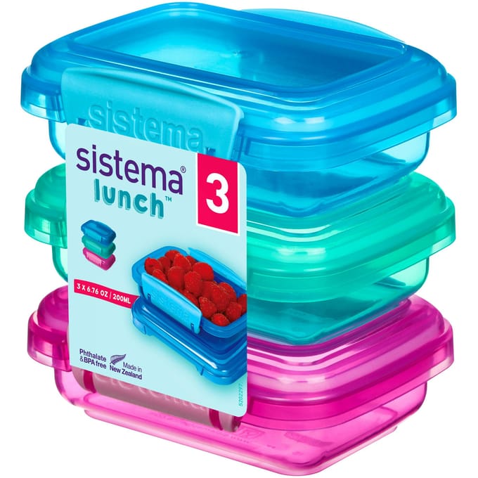 Sistema Trends Lunch set van 3 voorraaddoosjes 200ml (4 ass.)