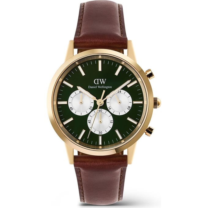 Daniel Wellington DW Watch Iconic Chronograph St Mawes Emerald Panda Gold 42mm