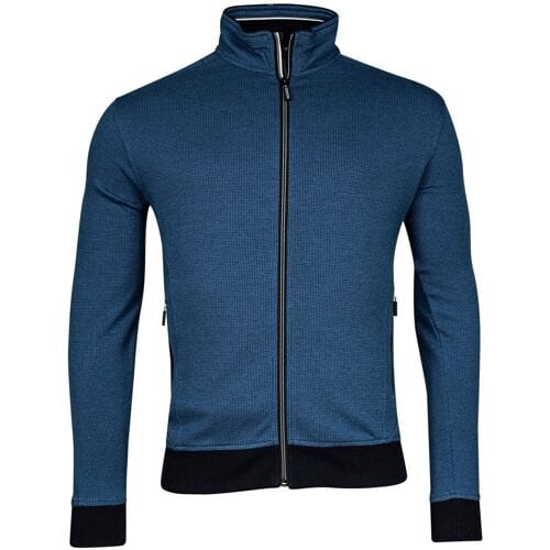 Baileys Vest Sweat Cardigan Zip Two-Tone Jacquard Interlock Navy / male