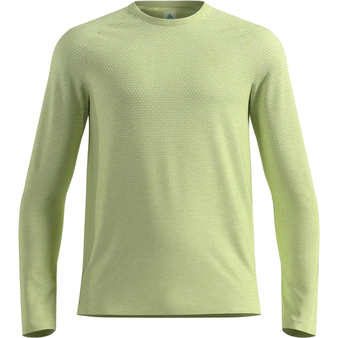 Odlo Essential Seamless Crew Neck Longsleeve Heren-limoen