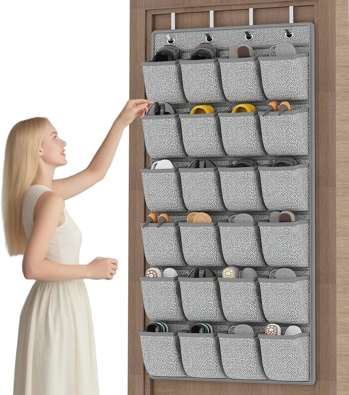 Hanging Shoe Organizer with 24 Extra Large Pockets for Efficient Storage
