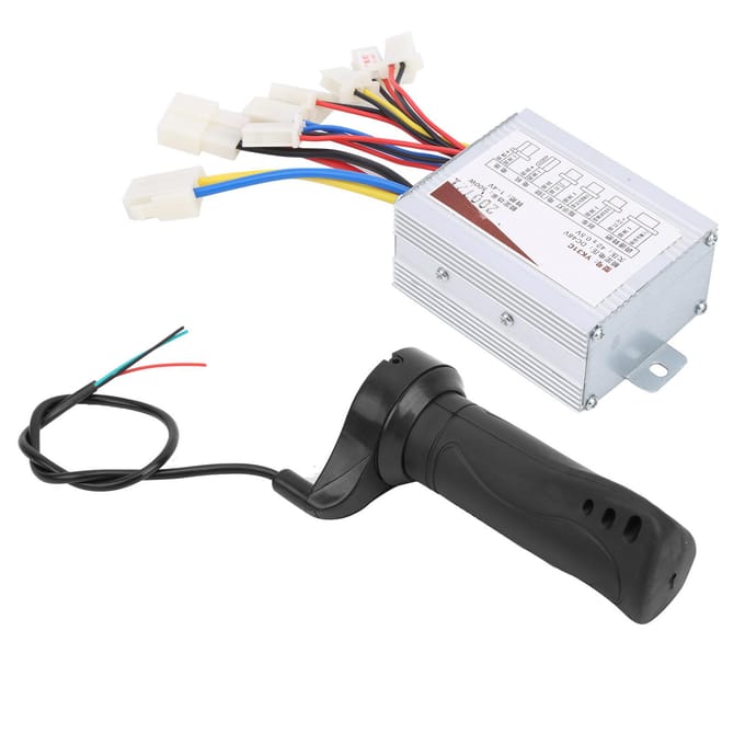 48V 500W Borstelcontroller Korte Kabel Duimgashendel Handvatset Elektrische Fiets Stuurset white