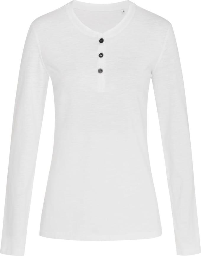 Stedman Sharon Henley Long Sleeve Women S9580 - White - XL