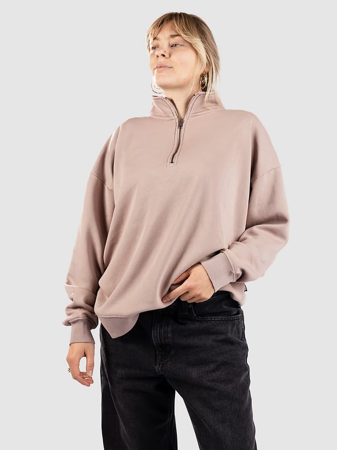 Blue Tomato Washed Out Boyfriend 1/4 Half-Zip Sweater bruin