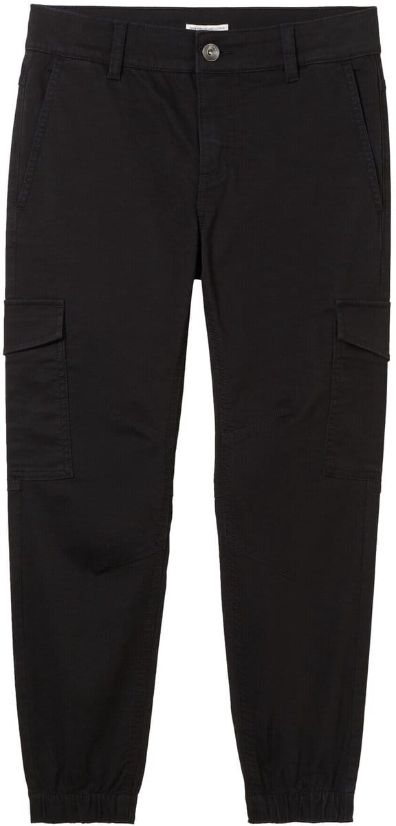 Tom Tailor - Cargobroek met opgestikte zakken - Maat 158 - Black