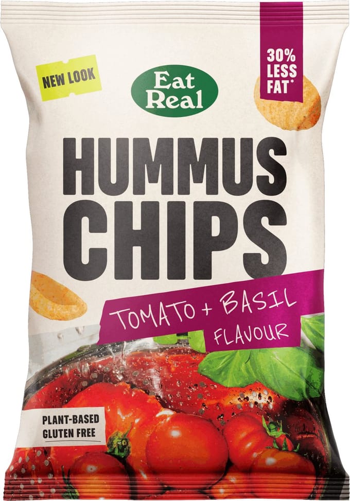 Eat Real Hummus Chips Tomato & Basil 10x 110GR
