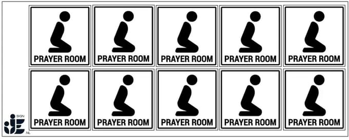 Prayer room sticker | 5 x 5 cm - 10 stuks per vel