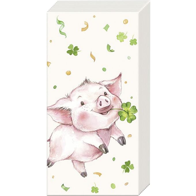 Papieren zakdoeken "Lucky Pig"