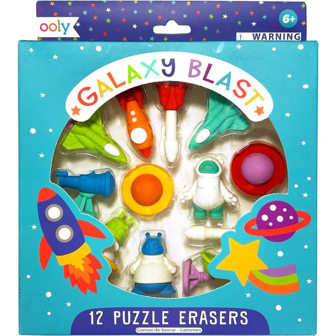 Ooly – Galaxy Blast - 12 Puzzel gummen - Ruimte-thema