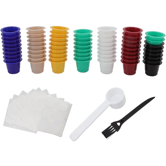 60 Stuks Navulbare Wegwerp Koffiecapsule Cup Koffiecapsule Filter Cup voor Nespresso Cafe Melk blue