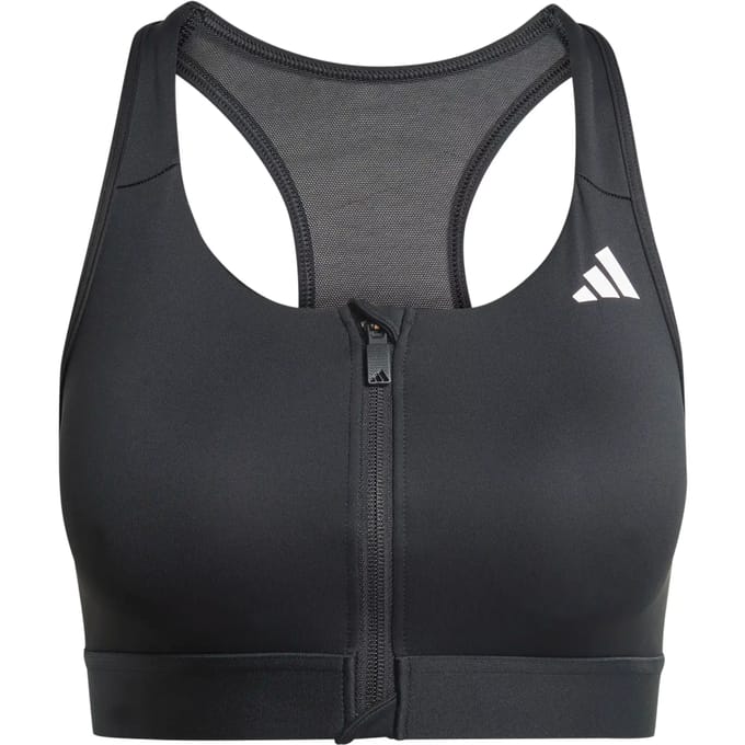 Dames sportbeha met rits en gemiddelde ondersteuning adidas Powerreact