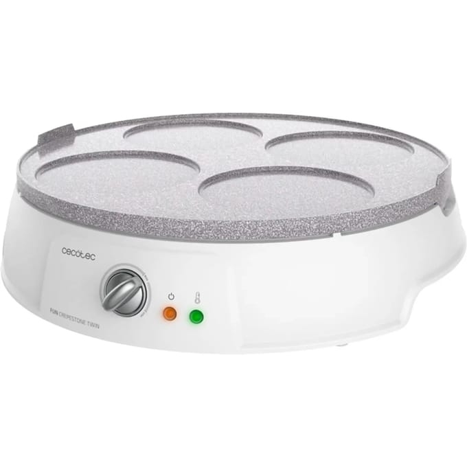 Pannenkoekenmaker Cecotec Fun Crepestone Twin 1200W Wit Grijs