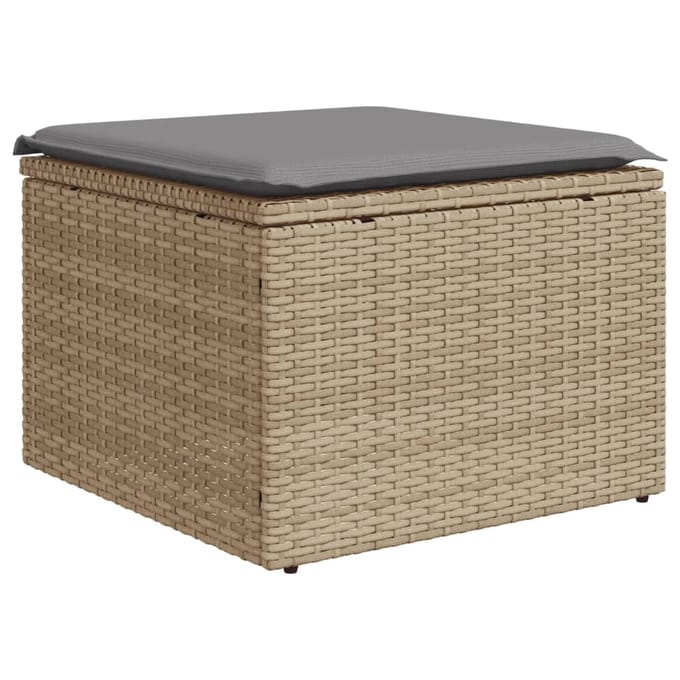 vidaXL - 6-delige - Loungeset - met - kussens - poly - rattan - beige