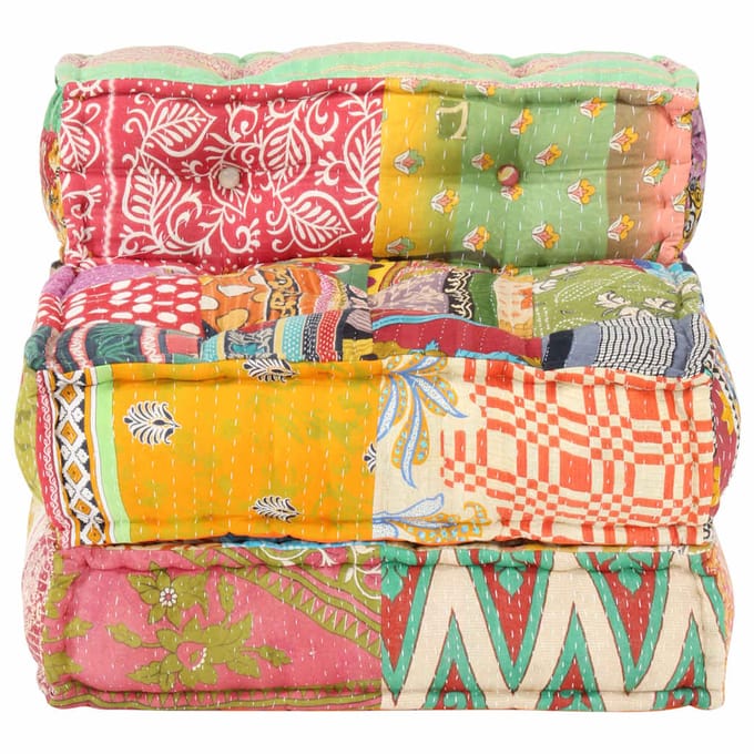 vidaXL - Poef - modulair - stof - patchwork
