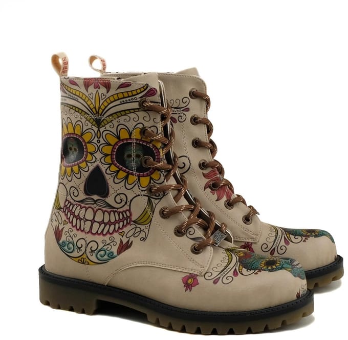 Goby Sugar Skull Dames Laarzen – Handmade – Vegan Leer – Maat 35