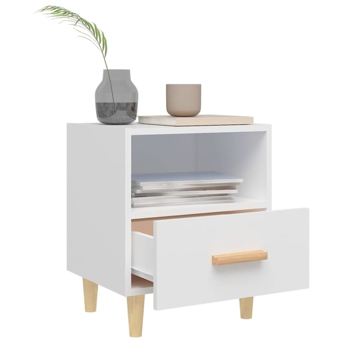 vidaXL - Nachtkastje - 40x35x47 - cm - wit