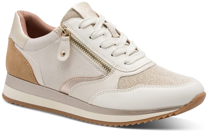 Jana Dames Sneaker - 23774-414 Ivoor/Combi - Wijdte H - Maat 38
