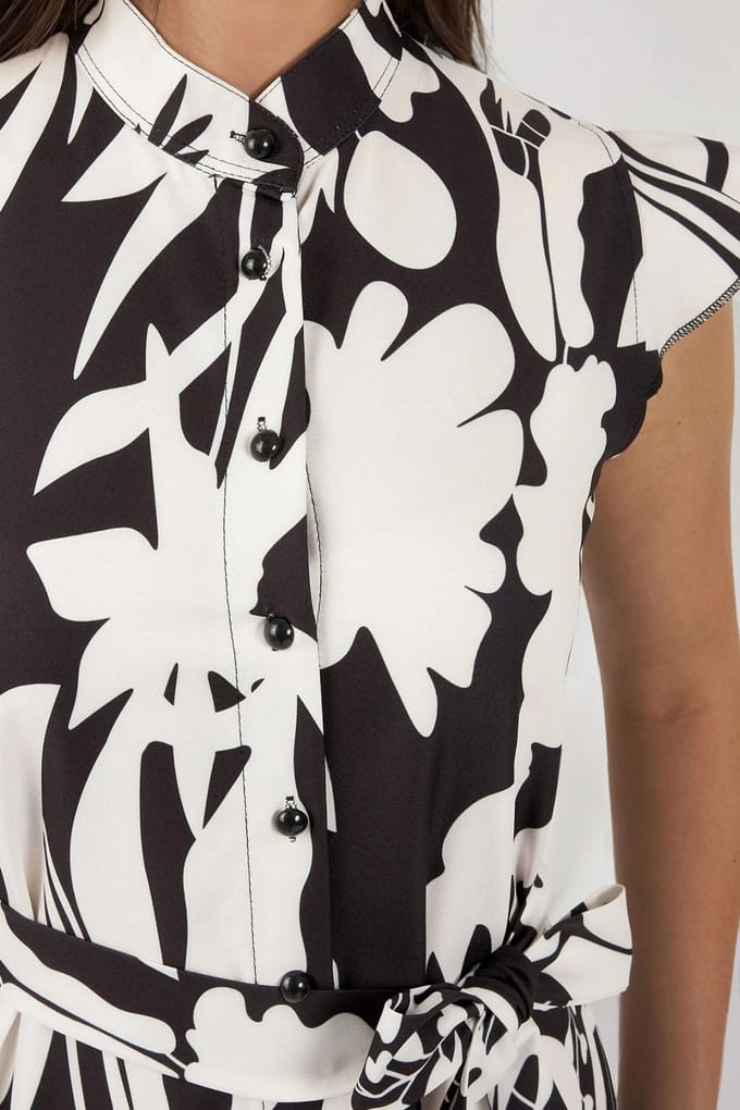 Floral Tippet Maxi-jurk