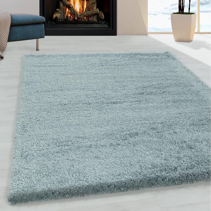 Flycarpets Luna Vloerkleed - 80x150cm - Blauw - Hoogpolig