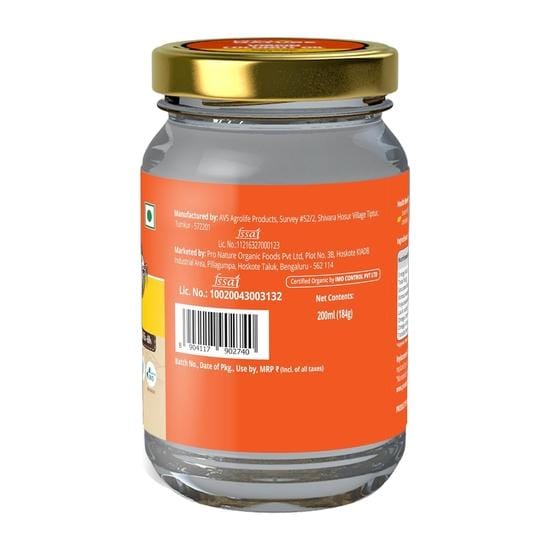 Huile de coco vierge 100 % biologique Pro Nature, 200 ml yellow