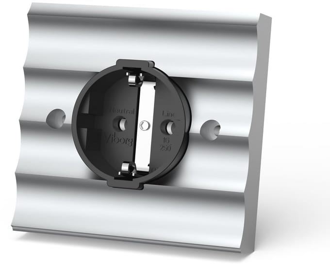 Schuko-stopcontact HiFi wandcontactdoos - zuiver koper gerhodineerd