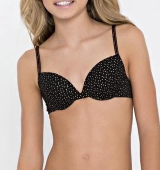 Boobs & Bloomers - tienerbh - zwart met bollen - 70-85C