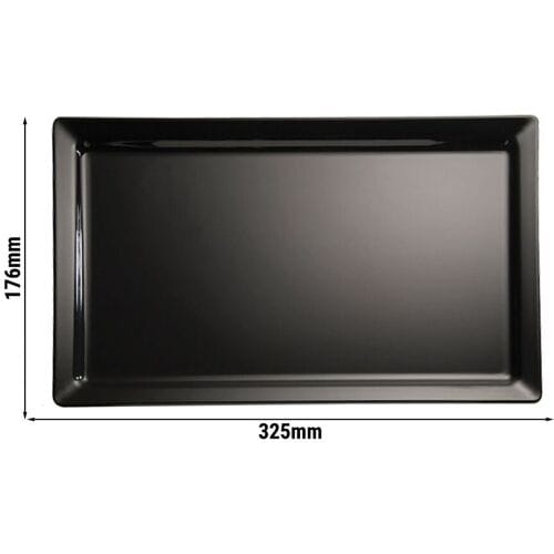 GGM Gastro (6 Stück) GN-Tablett 1/3 - PURE - Melamin - Höhe: 30mm - Schwarz