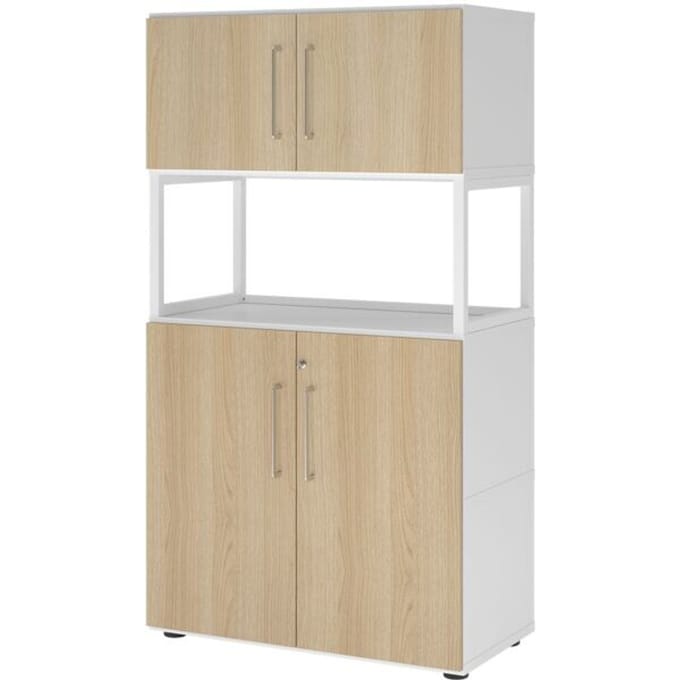 FlexWall | 4 OH | 2x deuren + frame | met verstelbare poten - Wit/Eiken