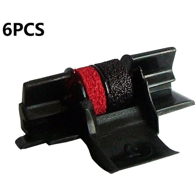 6 stuks IR-40T Zwart en Rood Rekenmachine Inktrollen Vervanging voor CP13 NR42 IR40T Sharp Casio black