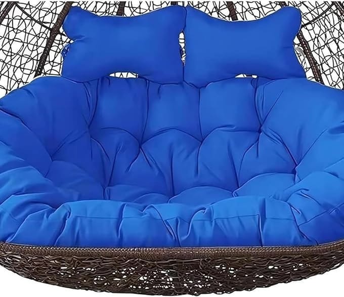 Dubbel stoelkussen - Hangstoel kussen - Buiten ontspannen - Onzichtbare rits - 150 x 110 cm - Grijs