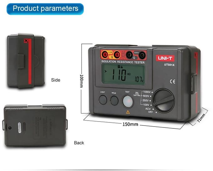 Isolatiemeter Weerstandsmeter voor Elektrische Apparatuur en Kabeltesten