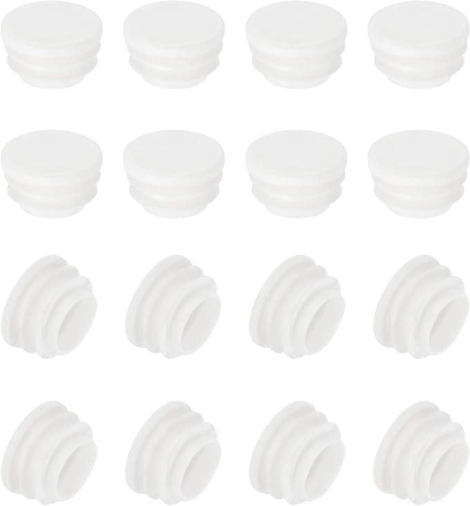 Ronde Plastic Stekkers - Eindkappen Pluggen - Meubels Beschermen - Waterdicht en Stevig - 25 mm - Wit