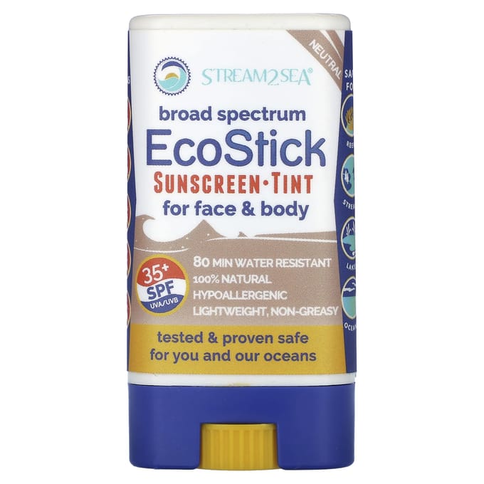 Stream2Sea, Ecostick Sunscreen Tint, Spf 35+, Neutral, 14G(0.5Oz) white